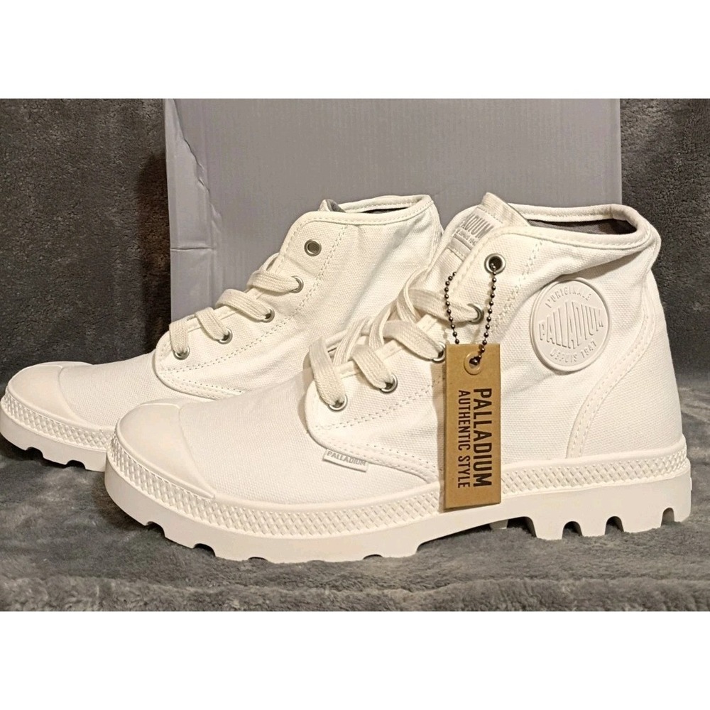 Palladium Pampa Hi Star White Canvas Hi-top SneakersHiking Boots Womens Sz US 10